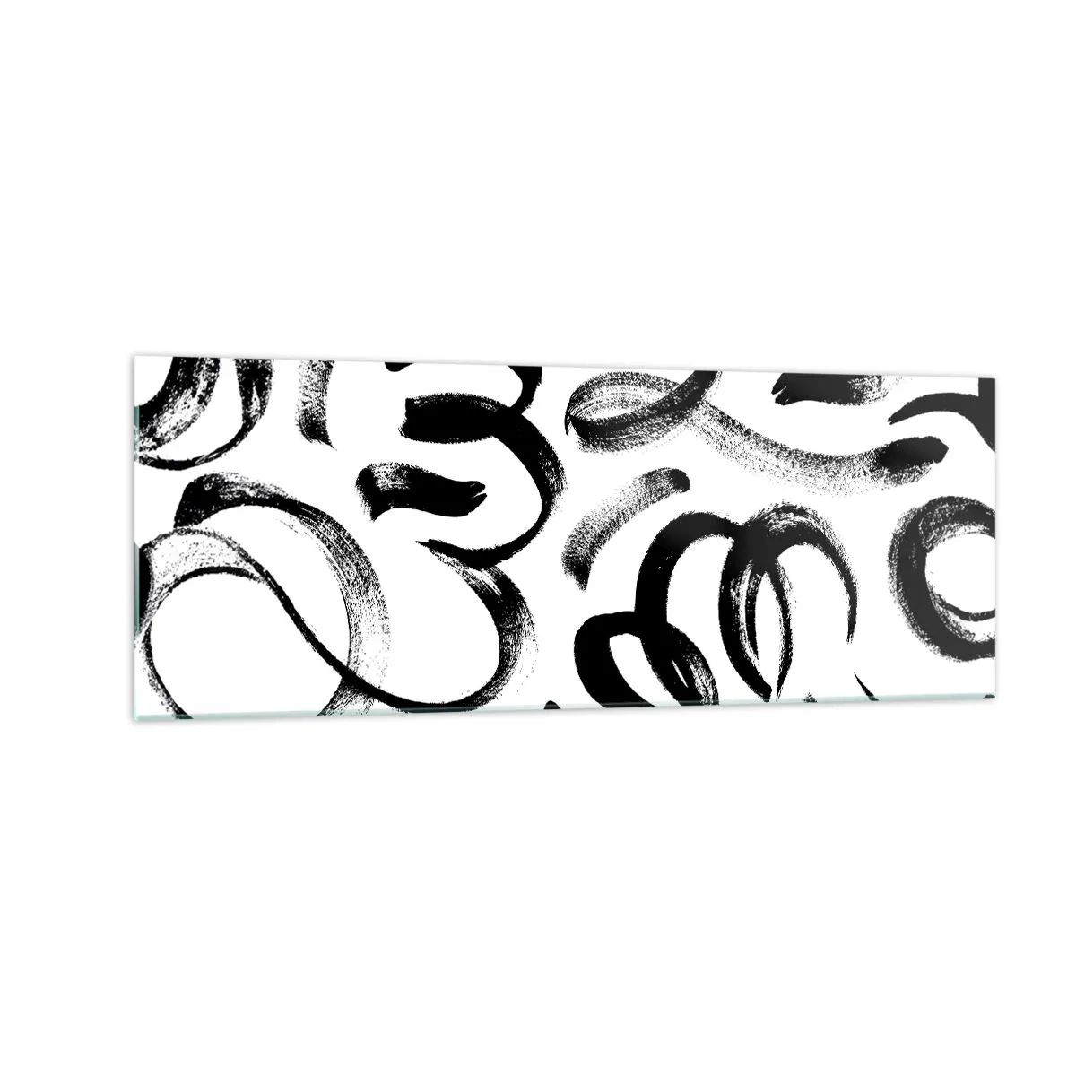 Tablou pe sticlă - Negru pe alb - 140x50 cm