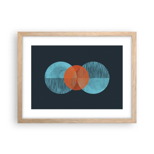 Poster în ramă de stejar deschis - Compoziție simetrică - 40x30 cm