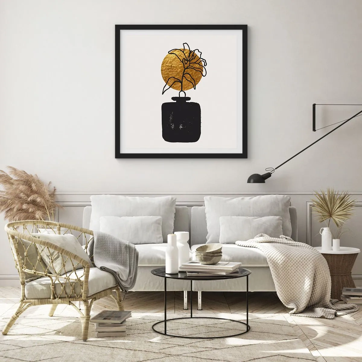 Poster în ramă neagră - Cât cântărește aurul? - 30x30 cm