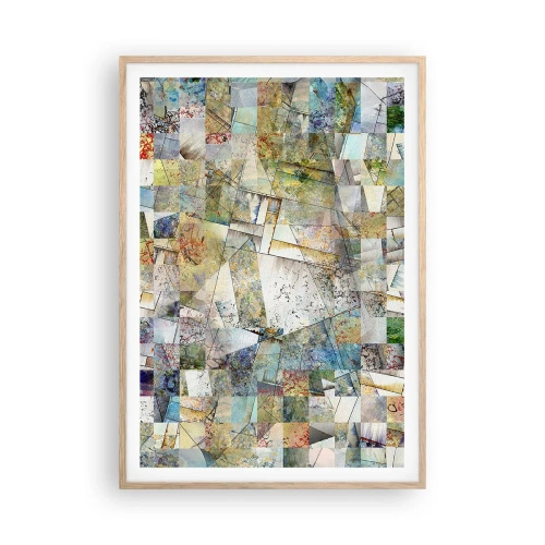 Poster în ramă de stejar deschis - Remaniere geometrică - 70x100 cm