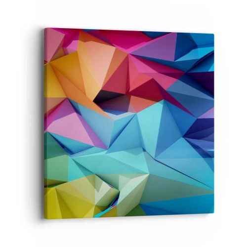 Tablou pe pânză - Origami de curcubeu - 40x40 cm