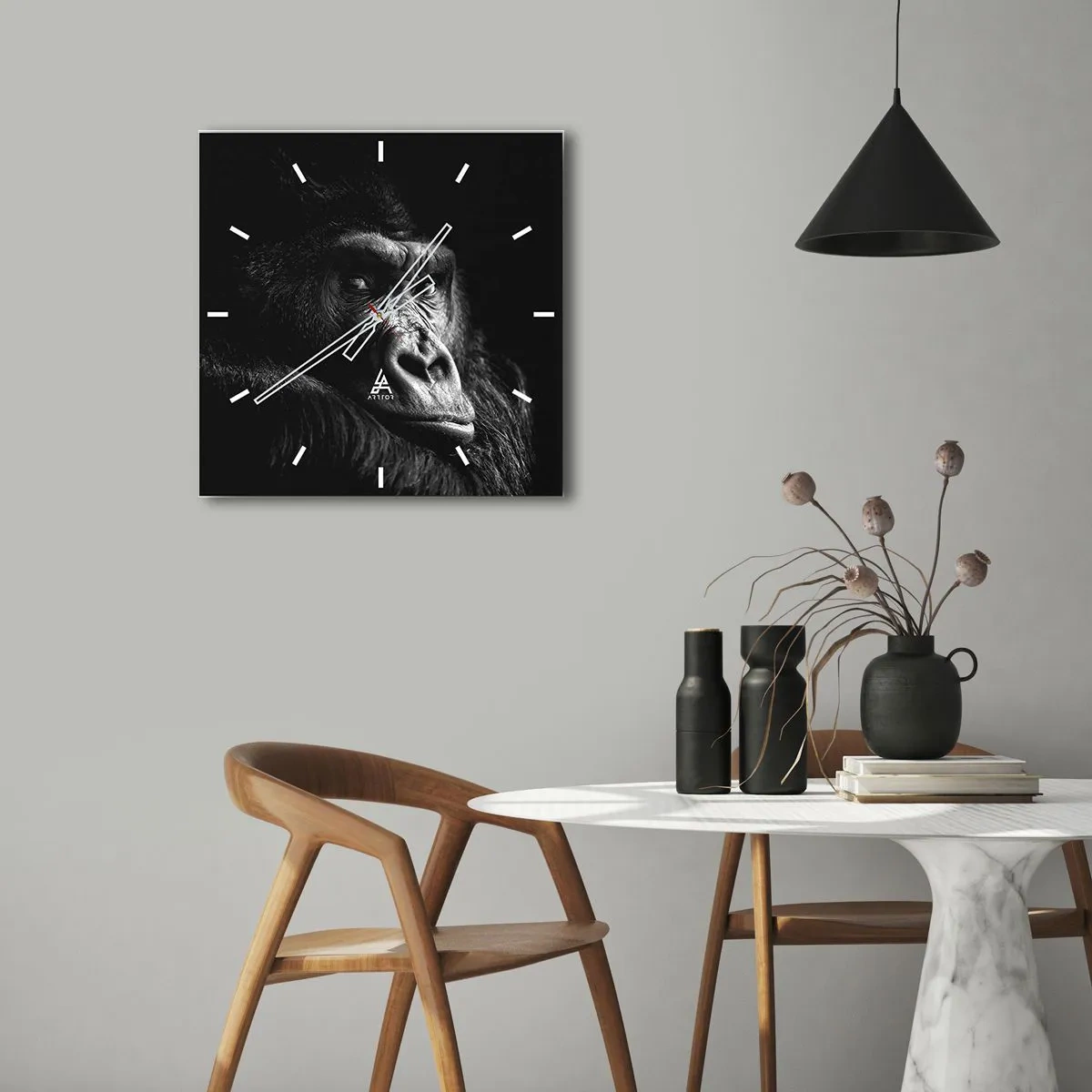 Ceas de perete - Ceas pe sticlă - Și la ce te uiți? - 40x40 cm