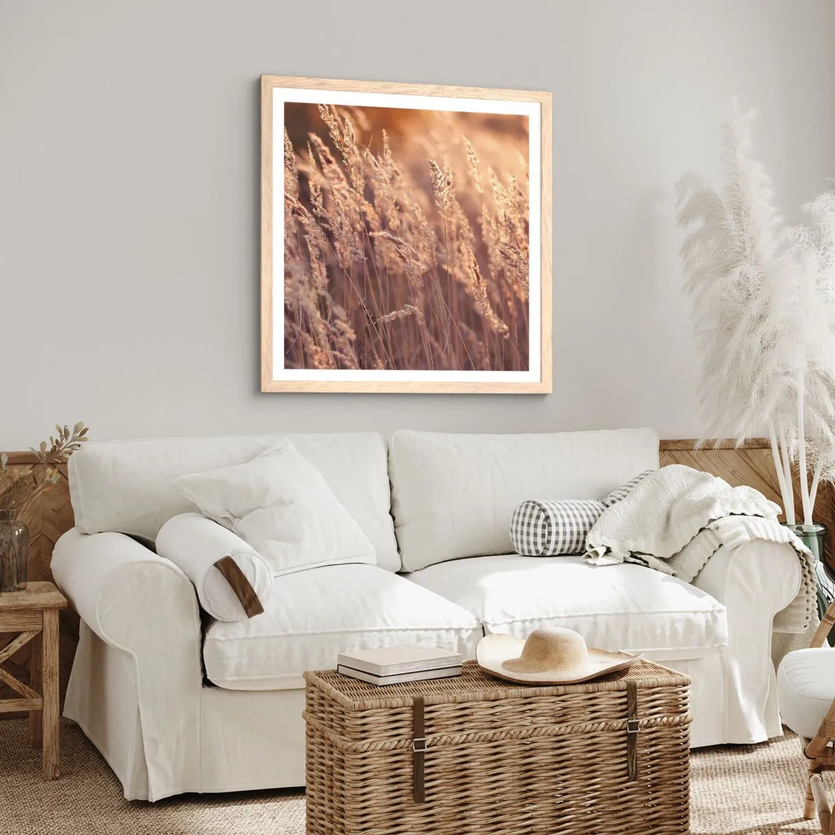 Poster în ramă de stejar deschis - Gata să întâmpine toamna - 60x60 cm