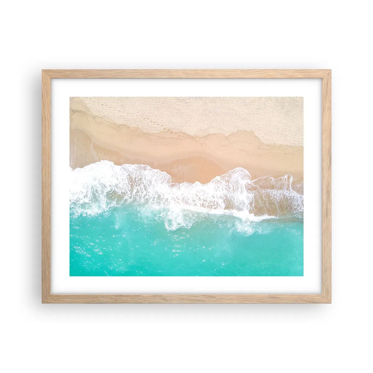 Poster în ramă de stejar deschis - Atingere mângâietoare - 50x40 cm