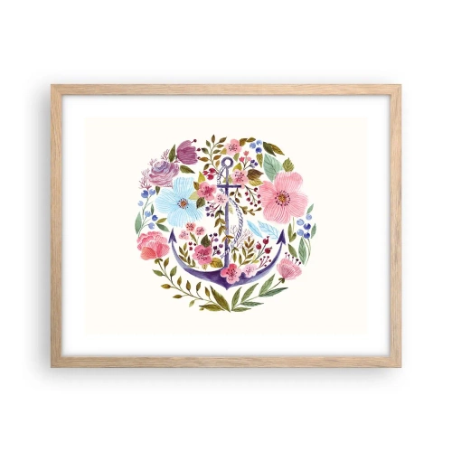 Poster în ramă de stejar deschis - Somnul bun al marinarului - 50x40 cm