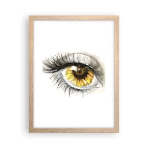 Poster în ramă de stejar deschis - O privire la fel de fierbinte ca vara - 30x40 cm