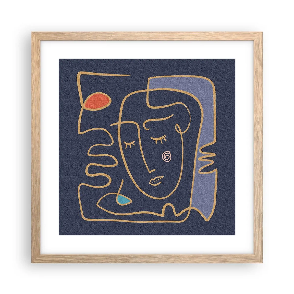 Poster în ramă de stejar deschis - În reverie - 40x40 cm