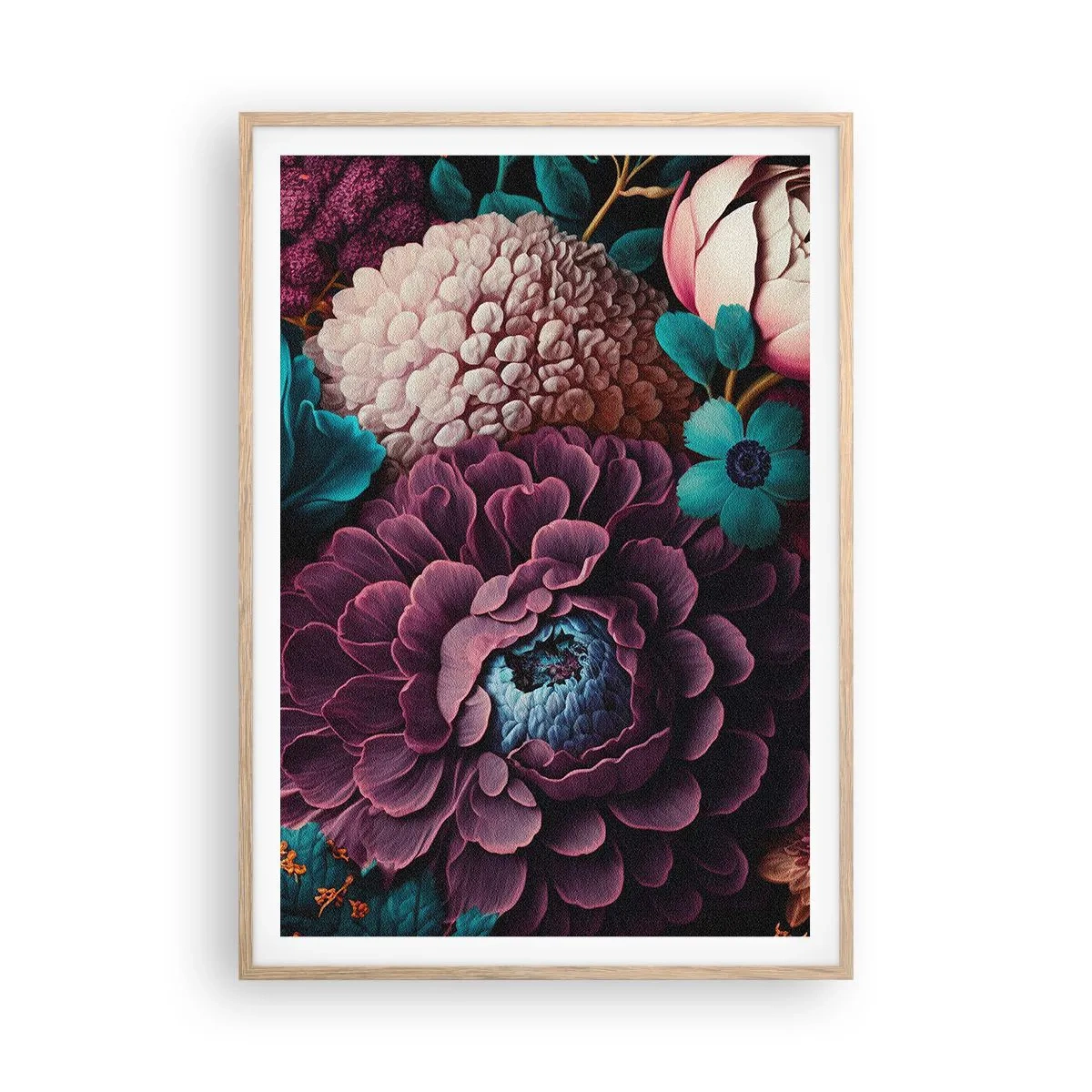 Poster în ramă de stejar deschis - Natura în abundență - 70x100 cm