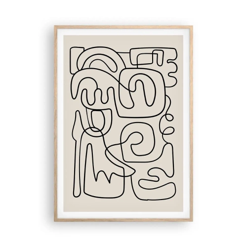 Poster în ramă de stejar deschis - Pe traseu - 70x100 cm