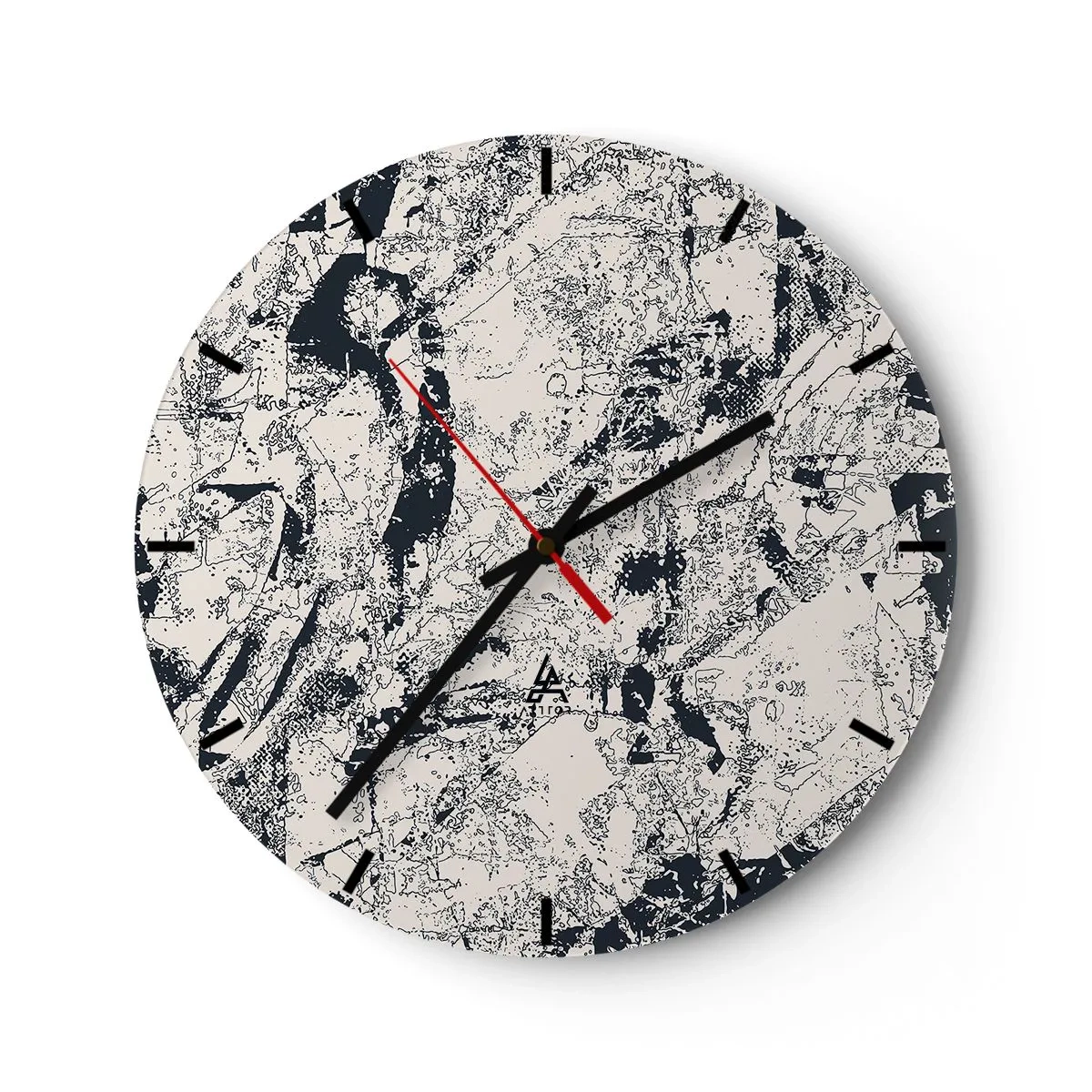 Ceas de perete - Ceas pe sticlă - Întrepătrunderea contrariilor - 40x40 cm