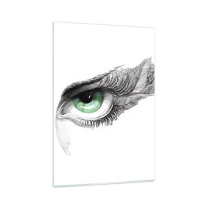 Tablou pe sticlă - Frumoasă și gata de atac - 80x120 cm