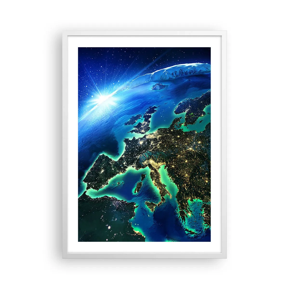Poster în ramă albă - O Europă scânteietoare - 50x70 cm