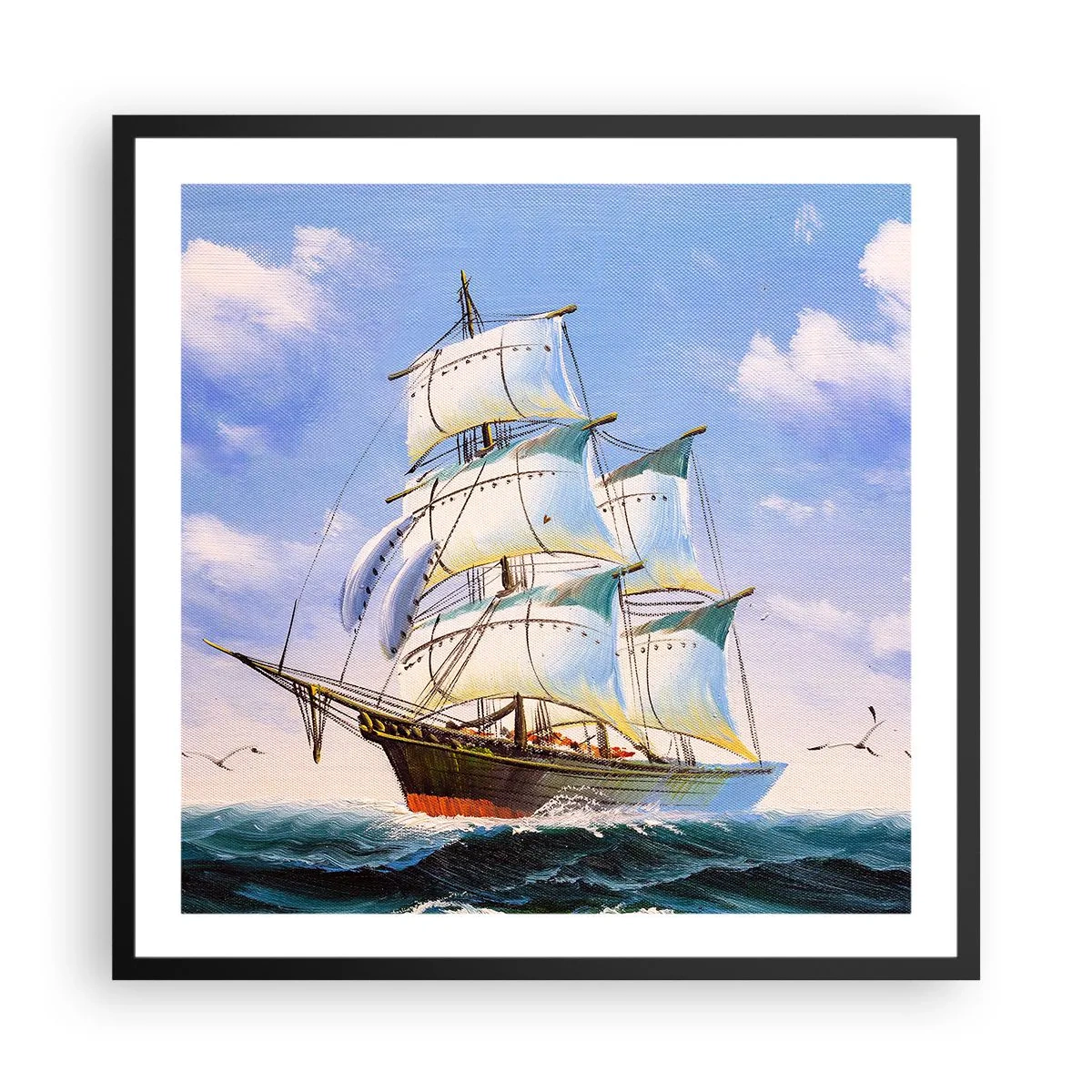 Poster în ramă neagră - Cu mândrie în vânt - 60x60 cm