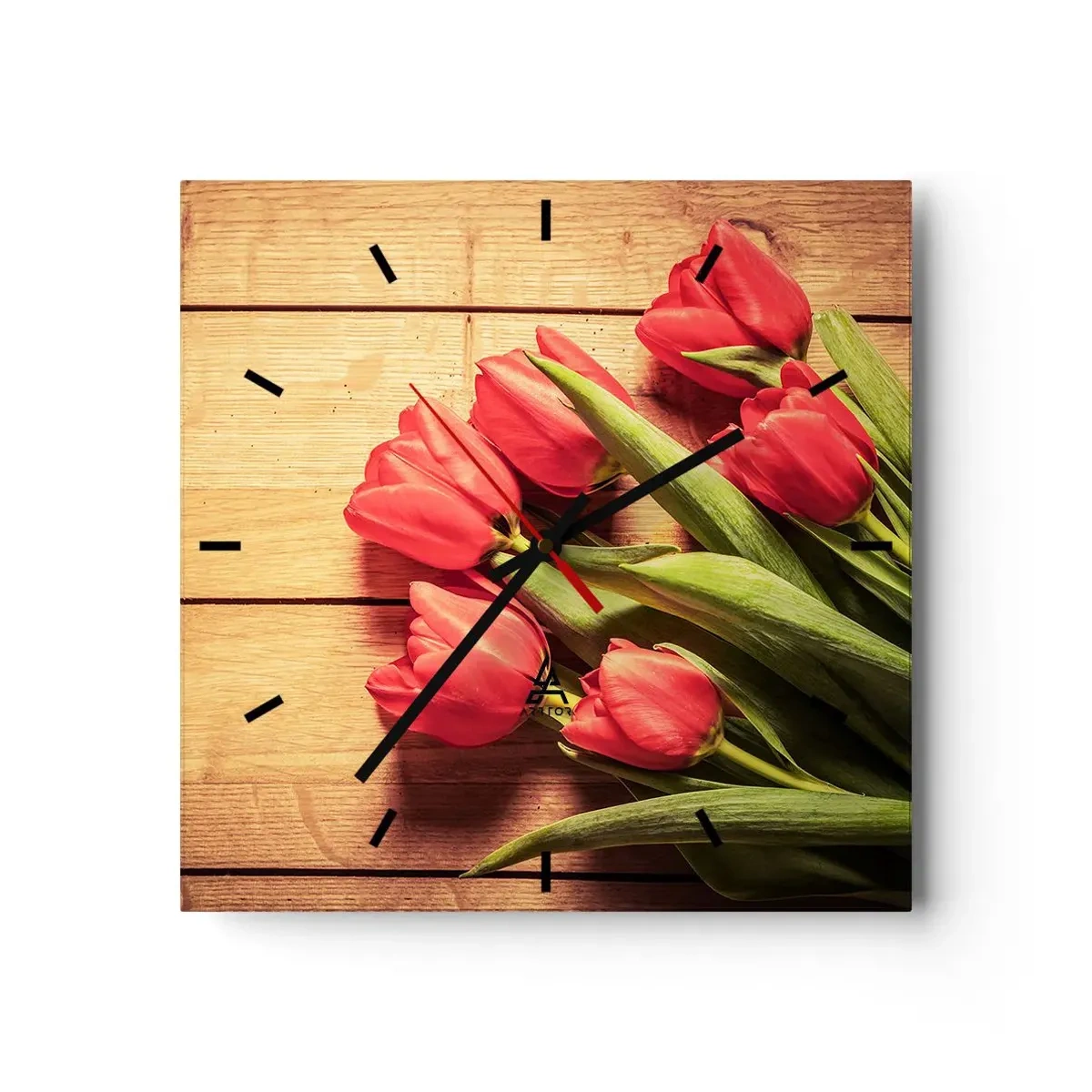 Ceas de perete - Ceas pe sticlă - Mărturisire de primăvară - 30x30 cm