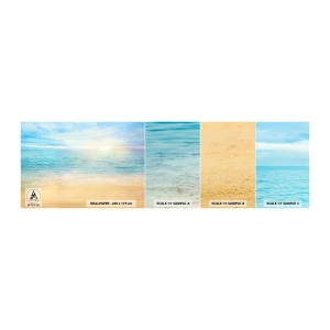 Mostră tapet autocolant Deluxe Sticker - Marele albastru - Mare, Vedere, plajă - 100x30 cm