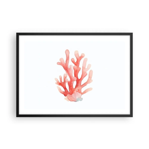 Poster în ramă neagră - Culoare de coral - 70x50 cm