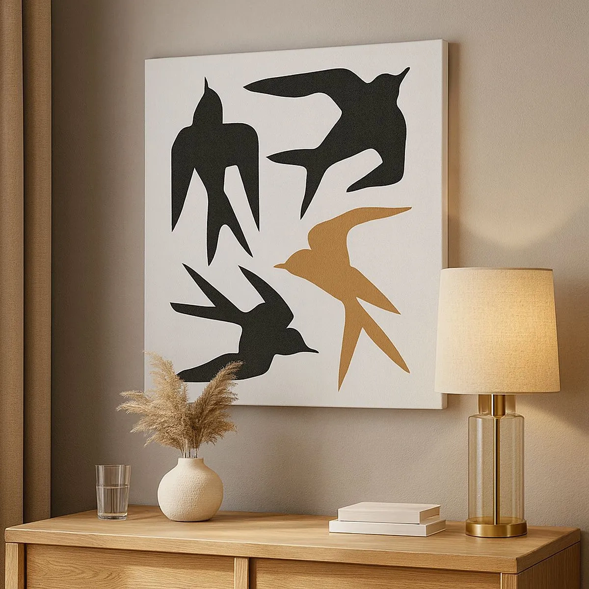 Tablou pe pânză - Jocurile rândunelelor - 30x30 cm