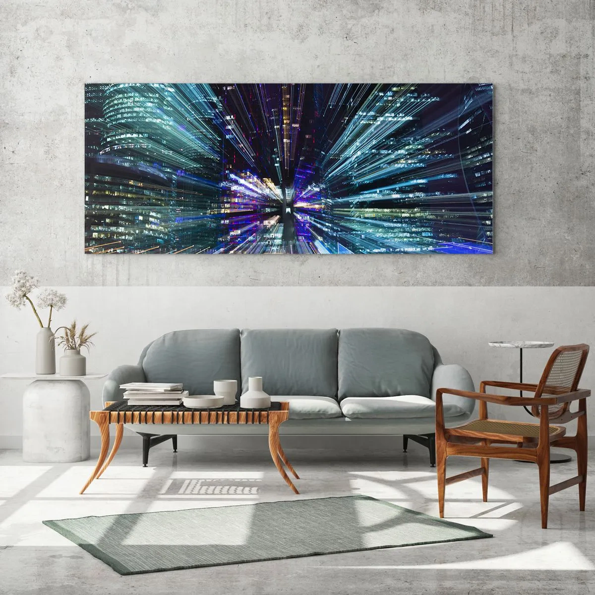 Tablou pe sticlă - Trecere către hiperspațiu - 90x30 cm