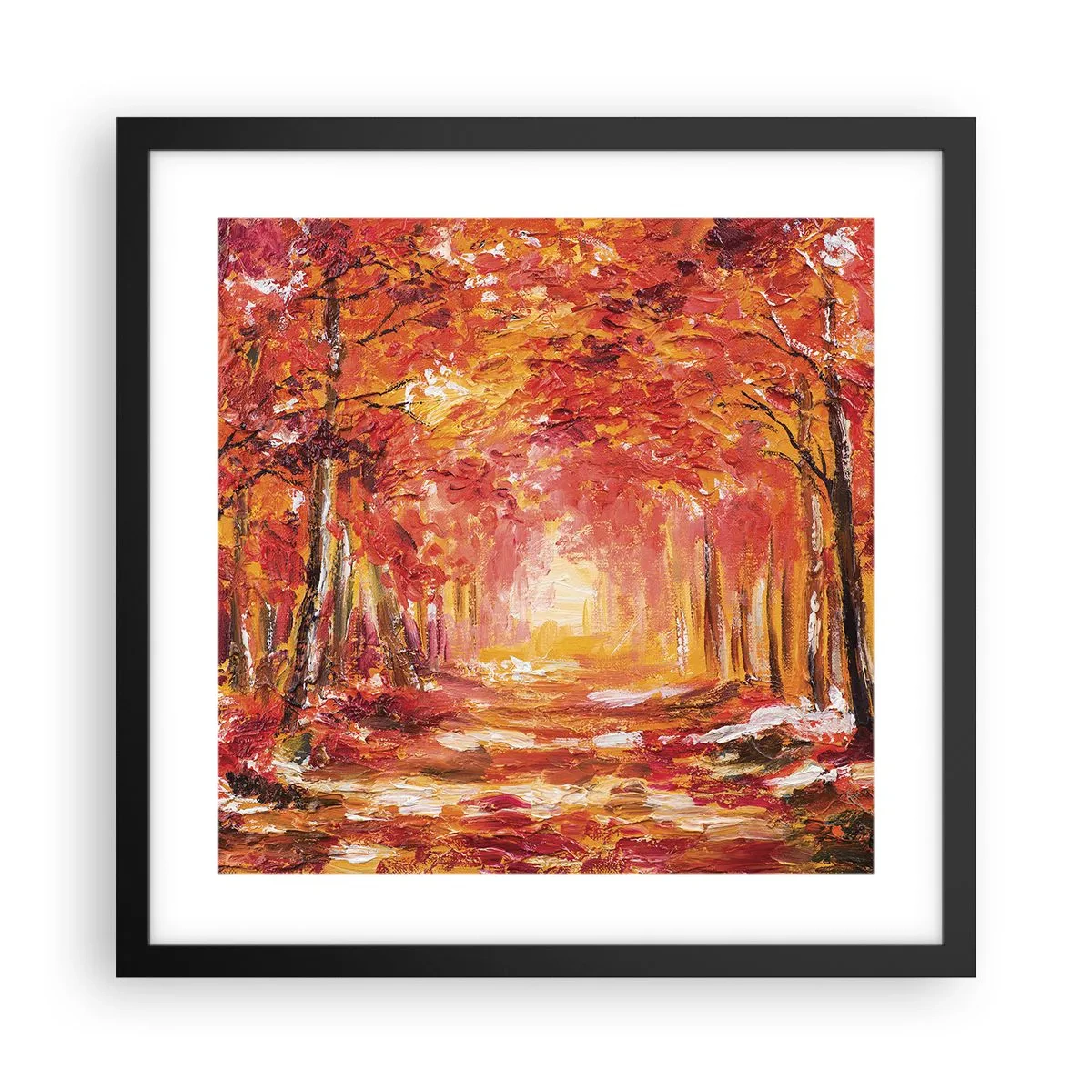 Poster în ramă neagră - Pădurea de cupru - 40x40 cm