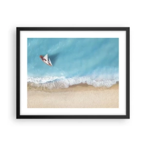 Poster în ramă neagră - La frontieră dintre albastru și auriu - 50x40 cm