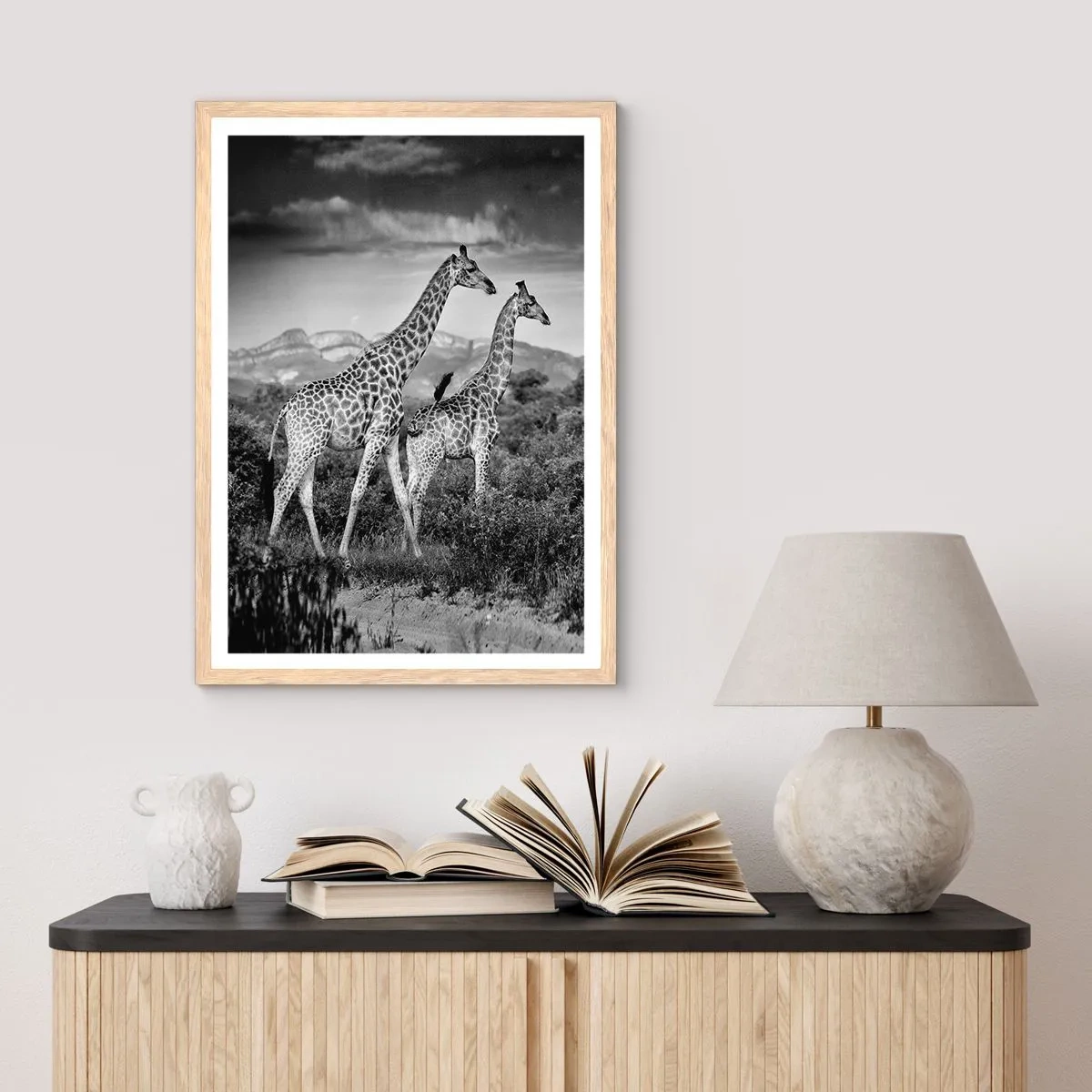 Poster în ramă de stejar deschis - Clasele superioare din Africa - 50x70 cm