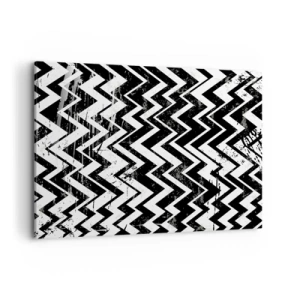 Tablou pe pânză - Zig-alb, zag-negru - 100x70 cm
