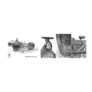 Mostră de Tapet Standard Eco - Designul ideal - ideea de impuls - 3D, Mașină de curse, Grafică - 100x30 cm