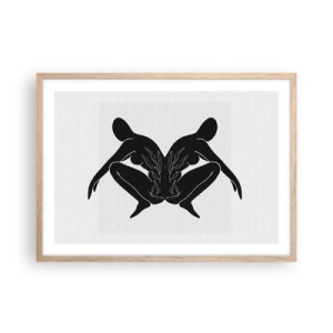 Poster în ramă de stejar deschis - Suflet comun - 70x50 cm