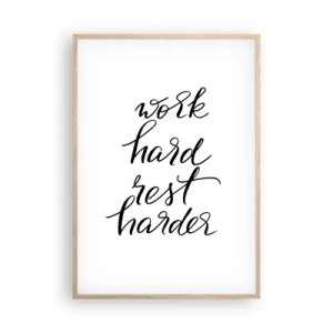 Poster în ramă de stejar deschis - Echilibrul vieții - 70x100 cm