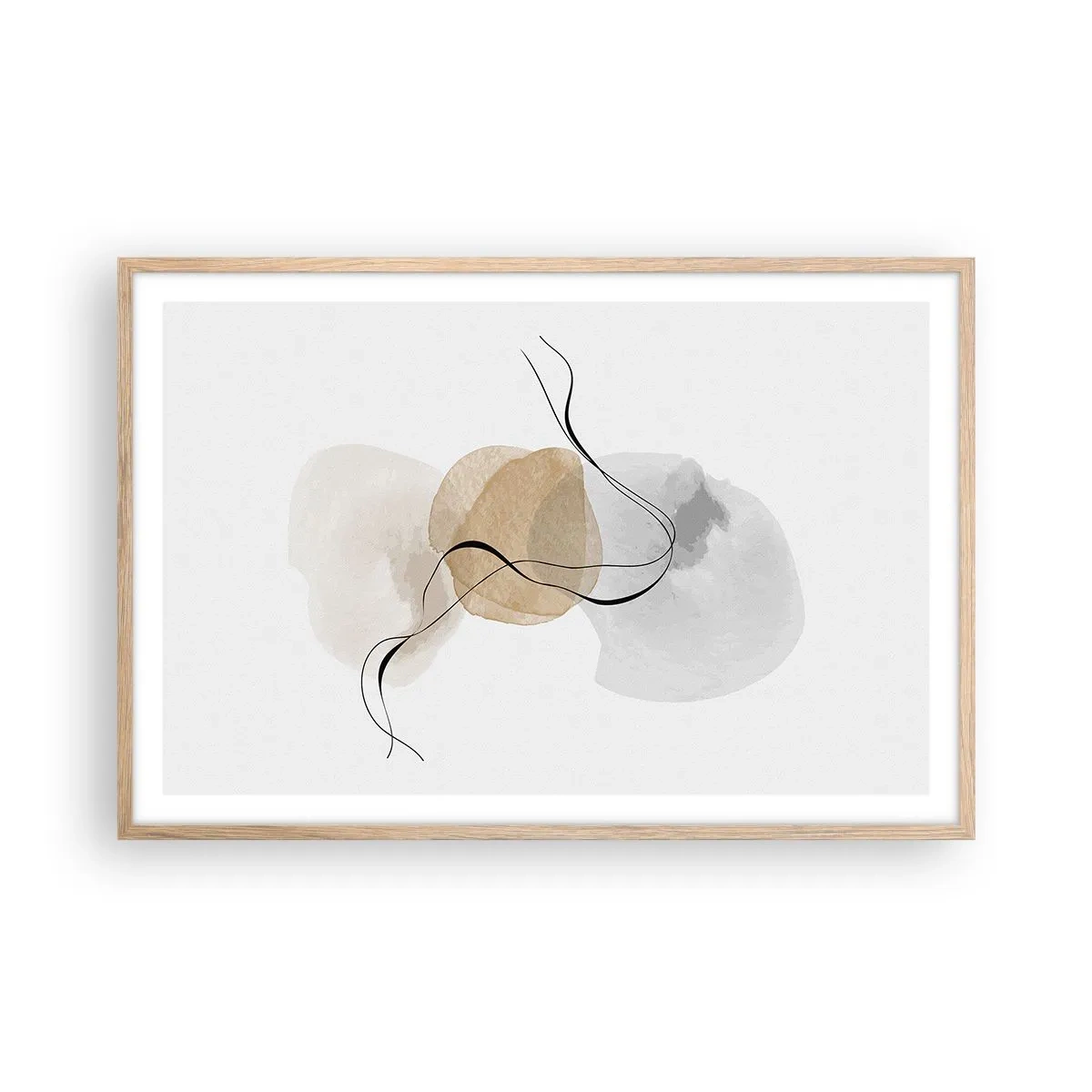 Poster în ramă de stejar deschis - Mărgele de aer - 91x61 cm