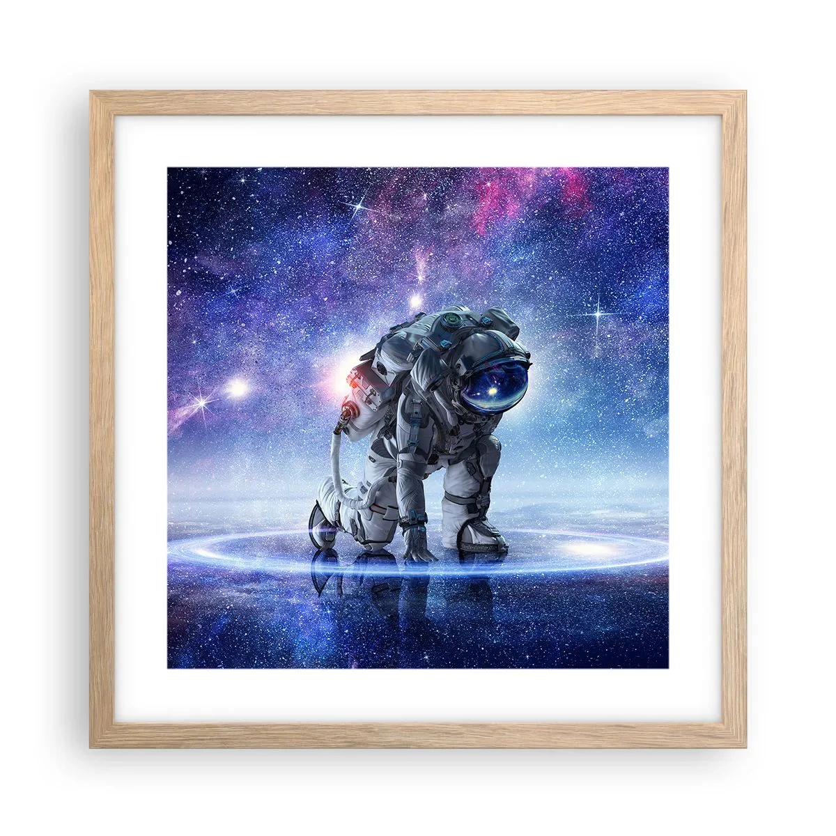 Poster în ramă de stejar deschis - Cerul înstelat de deasupra mea - 40x40 cm