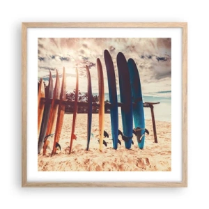 Poster în ramă de stejar deschis - Noapte bună, până mâine - 50x50 cm