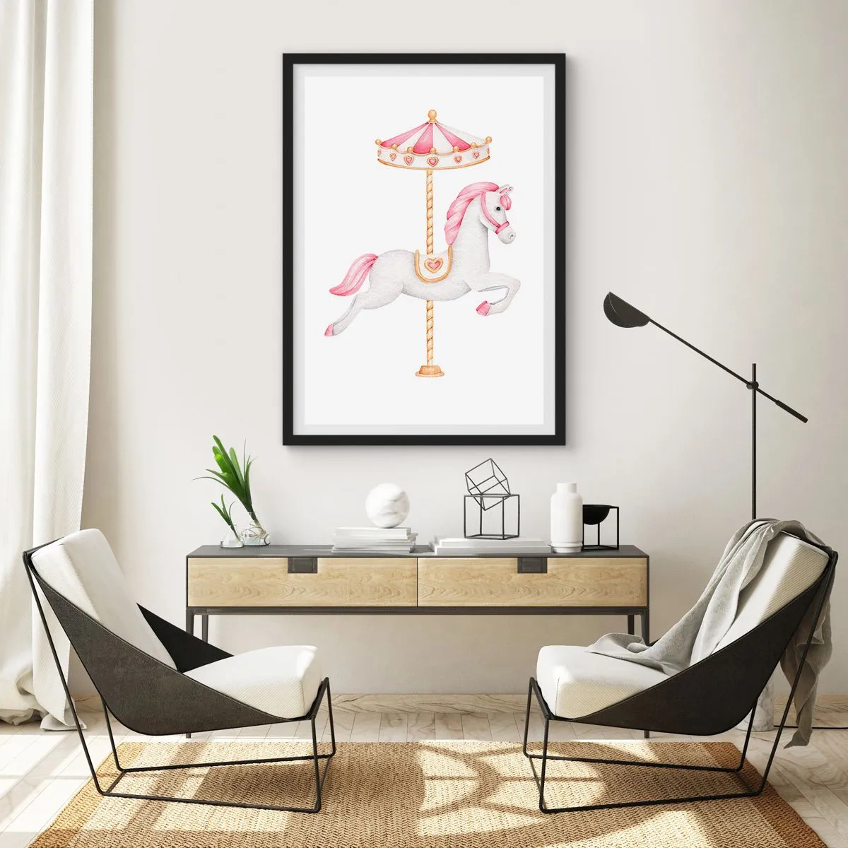 Poster în ramă neagră - A pornit la cursă - 40x50 cm