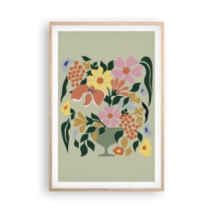 Poster în ramă de stejar deschis - Buchet plin de viață - 61x91 cm