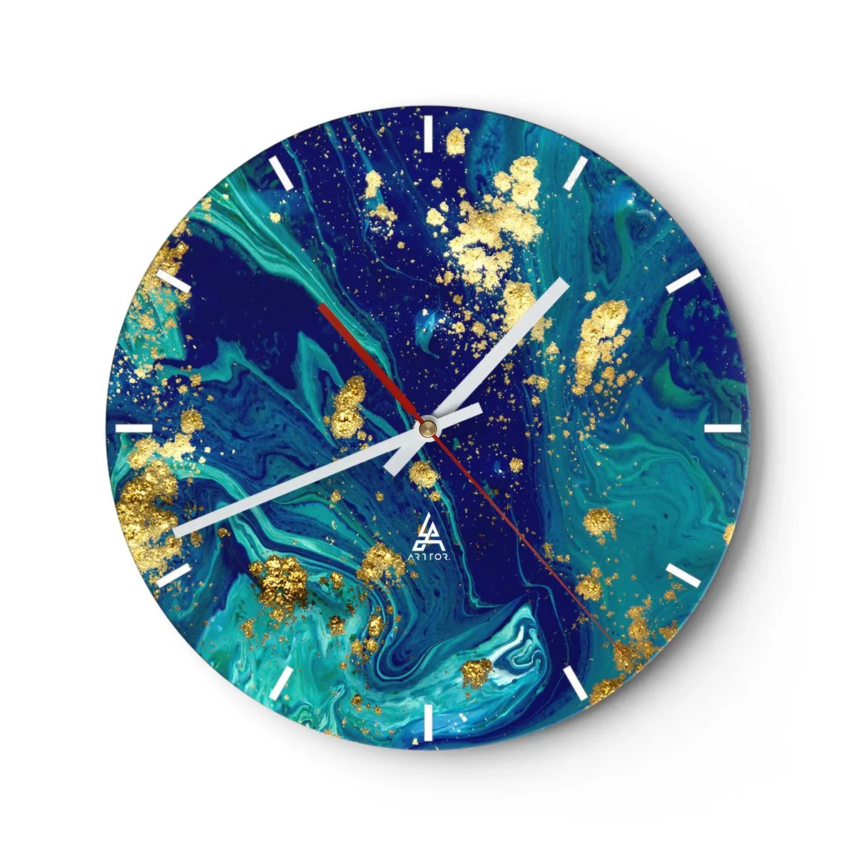 Ceas de perete - Ceas pe sticlă - Petale de soare - 40x40 cm