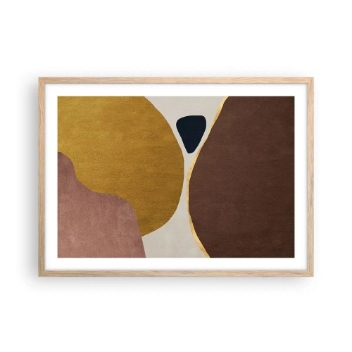 Poster în ramă de stejar deschis - Abstracție - un loc în spațiu - 70x50 cm