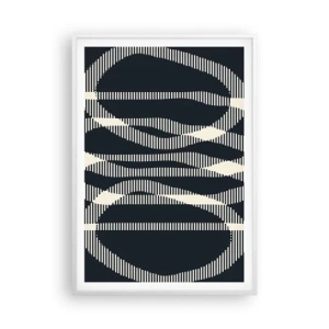 Poster în ramă albă - Încercare de străpungere a întunericului - 70x100 cm