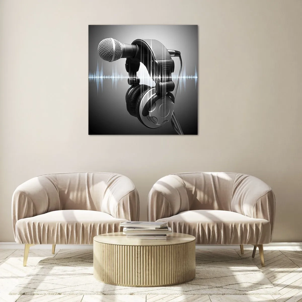 Tablou pe sticlă - Încă se mai poate auzi cântecul - 70x70 cm