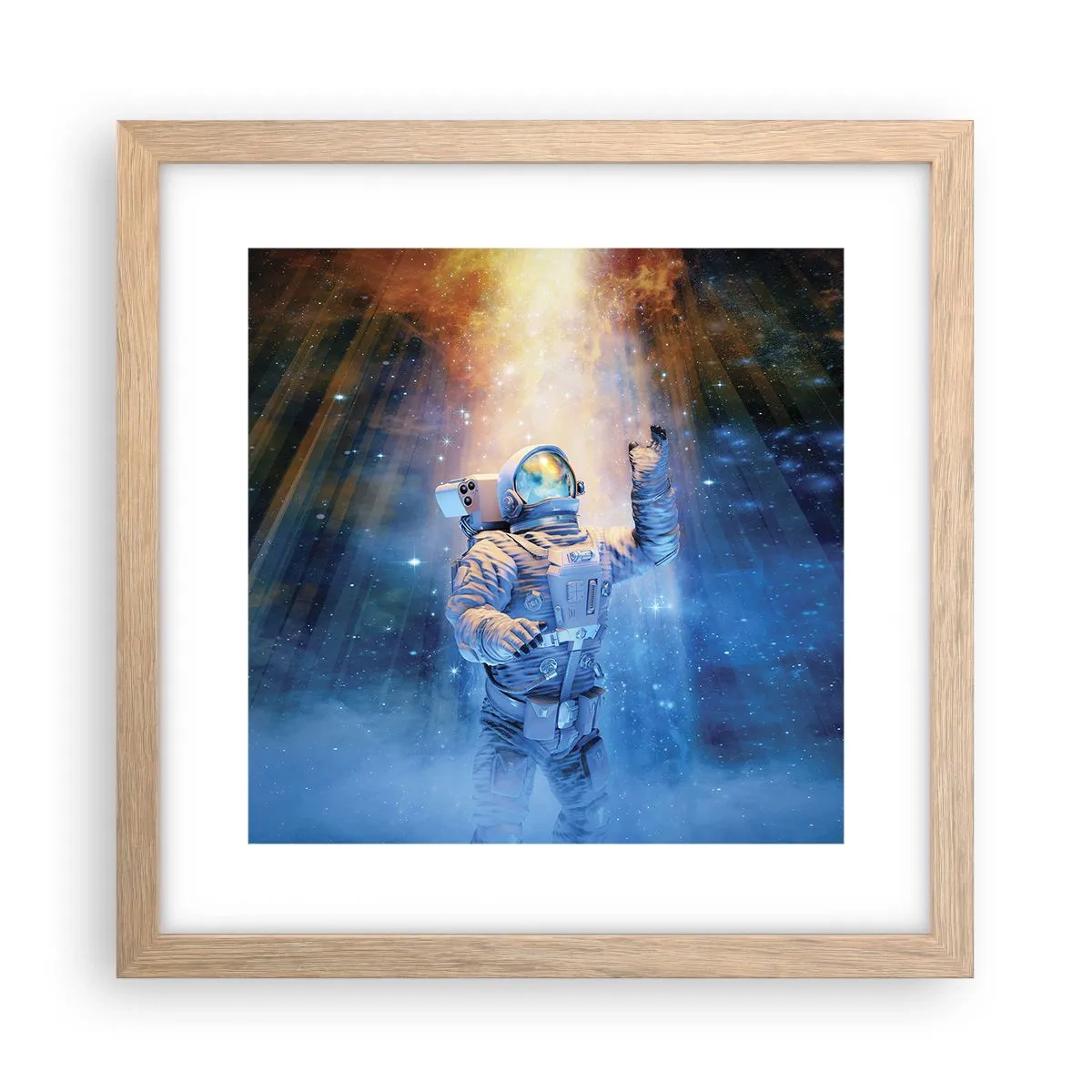 Poster în ramă de stejar deschis - În cele din urmă am ajuns - 30x30 cm