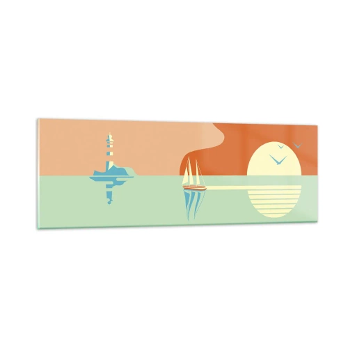 Tablou pe sticlă - Peisaj marin perfect - 90x30 cm
