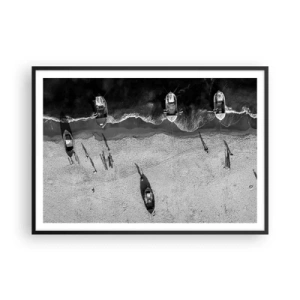 Poster în ramă neagră - Tot pe țărm... - 100x70 cm