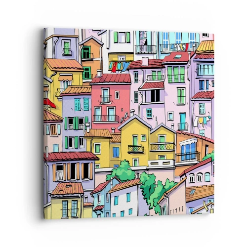 Tablou pe pânză - Oraș vesel - 30x30 cm