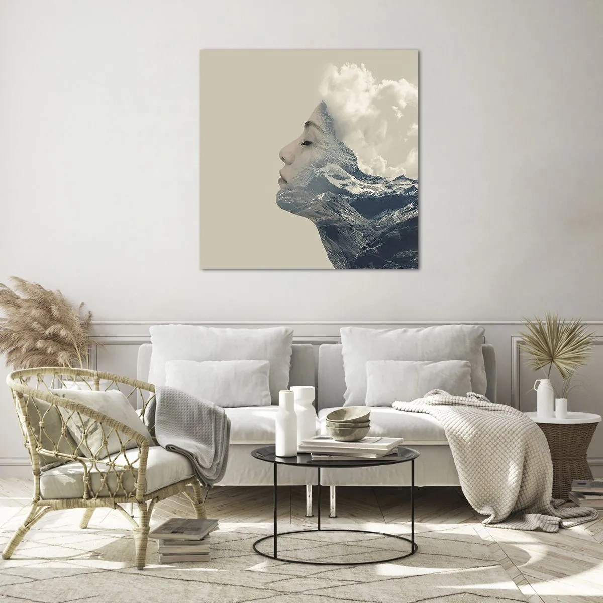 Tablou pe sticlă - Frumusețea elementelor - 70x70 cm