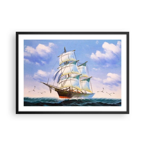 Poster în ramă neagră - Cu mândrie în vânt - 70x50 cm