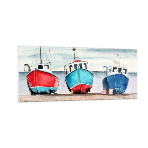 Tablou pe sticlă - Gata pentru pescuit - 100x40 cm