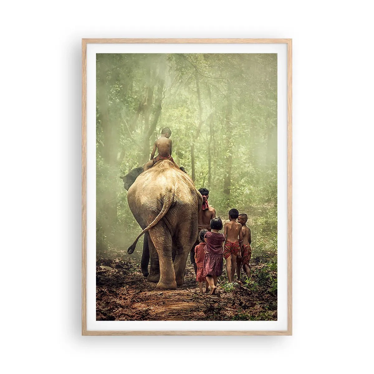 Poster în ramă de stejar deschis - Noua Carte a Junglei - 70x100 cm