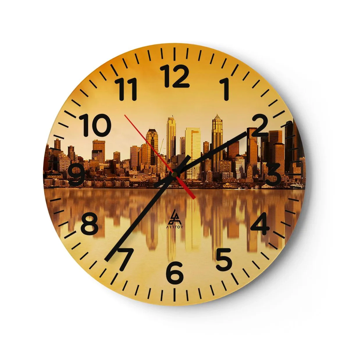 Ceas de perete - Ceas pe sticlă - Liniștea metropolei - 30x30 cm