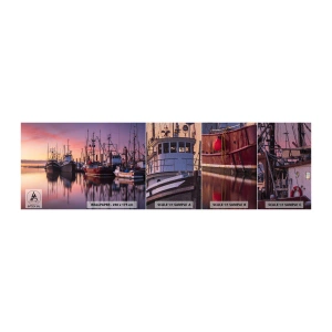 Mostră tapet Premium Sand - Înainte de o zi plină - Portul Pescarilor, Bărci, Pescuit - 100x30 cm