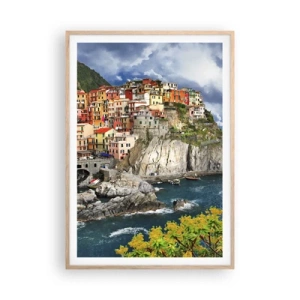 Poster în ramă de stejar deschis - Îmbrățișați de stânci - 70x100 cm