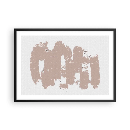 Poster în ramă neagră - Abstracție în roz moale - 70x50 cm
